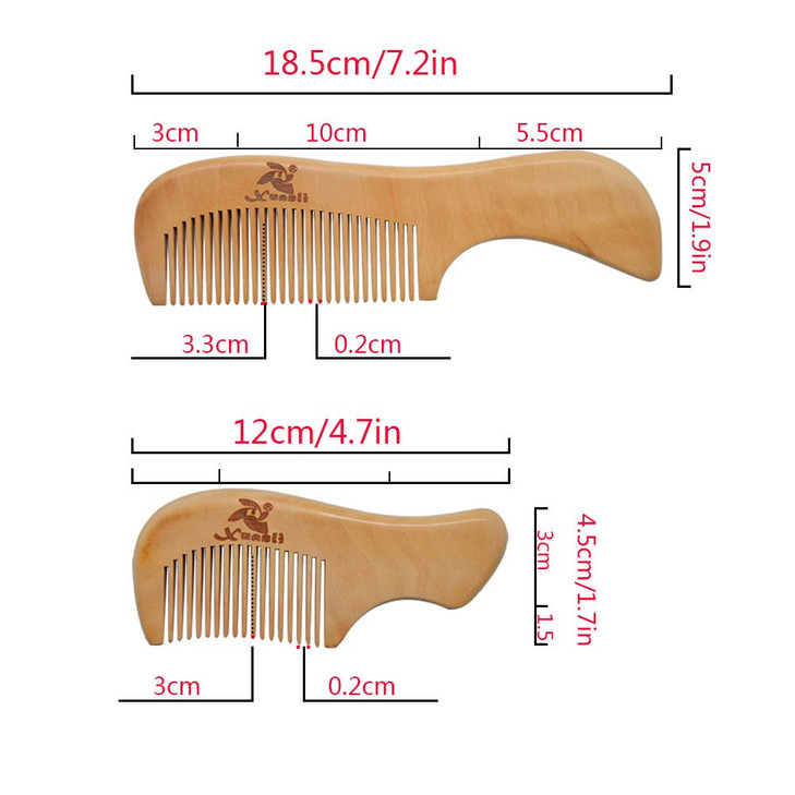 Xuanli 8 Pcs The Family Of Hair Comb set Wood with AntiStatic No Snag Handmade Brush for Beard Head Hair Mustache With G