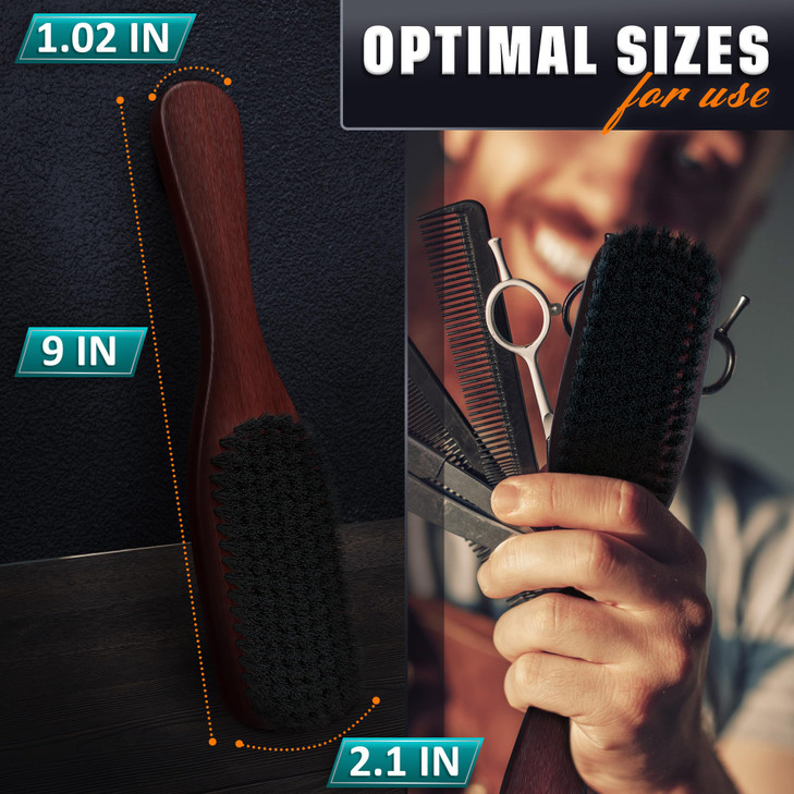 Mens Beard Brush with Handle Soft Boar Bristle Beard Brush for Men 9 Wooden Design for Beards Mustaches Slick Back Hair
