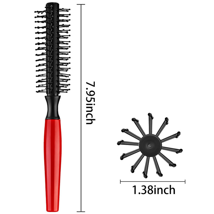 Boao Round Hair Brush 8 Row Quiff Roller Brush for Men 795 NonSlip Circle Hairbrush Mini Antistatic Hairbrush RPM Small