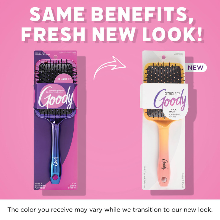 Goody Dream Detangle It Paddle Brush Detangler Brush with Flexible Bristles Use as a Detangling Brush or Styling Brush t