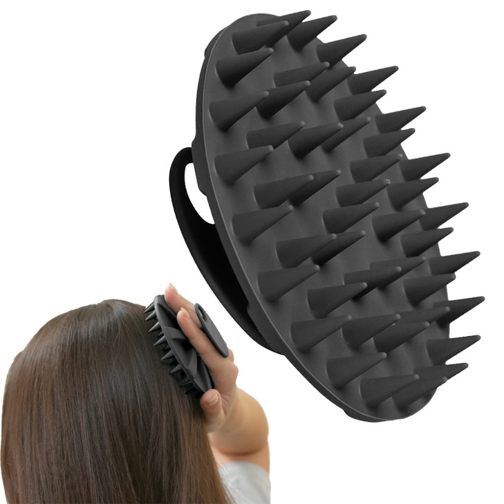 INNERNEED Scalp Care Massager Shampoo Brush Wet Dry Manual Head Scrubber Hair Washing Soft Silicone Bristles for Hair Gr