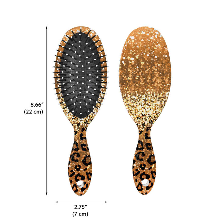 WIRESTER Detangle Hair Brush For All Hair Types Comb Hair Brush for Girls Women Suitable for Wet and Dry Hair Gold Glitt