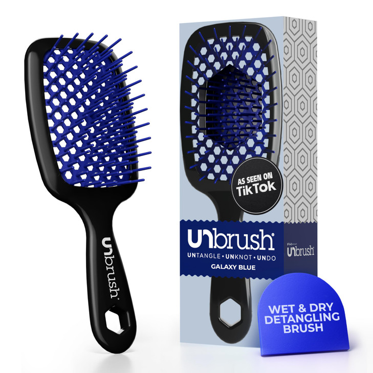 FHI Heat UNbrush Detangling Brush for PainFree Brushing on All Wet or Dry Hair Types Durable DuoFlex AntiStatic Bristles