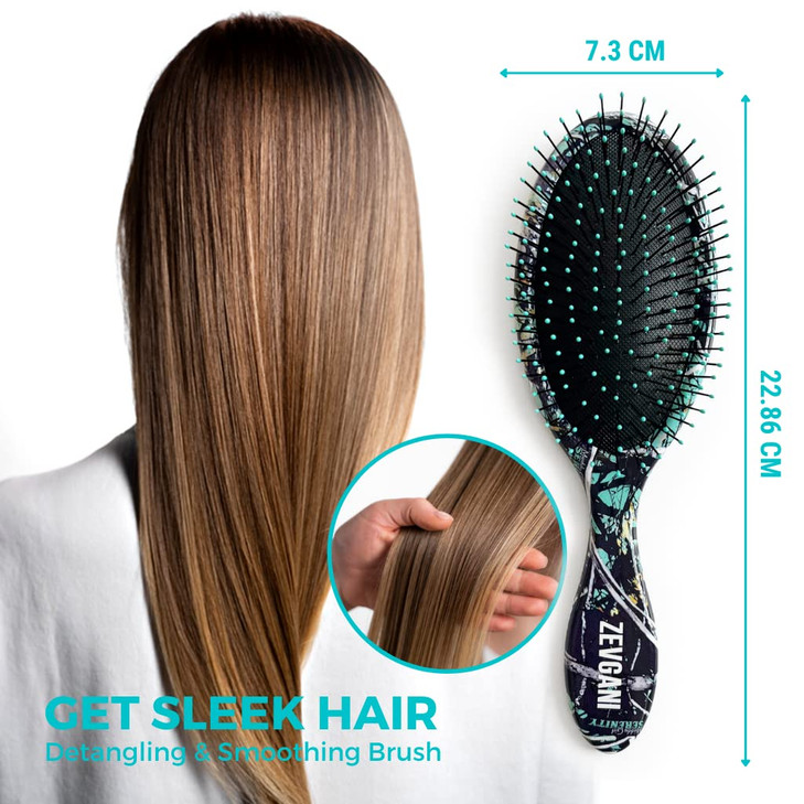 ZEVGANI Detangling Brush for Thick Curly Thin Long Short Wet or Dry Hair Hairbrush for Women Kids Adds Shine Smooth Hair
