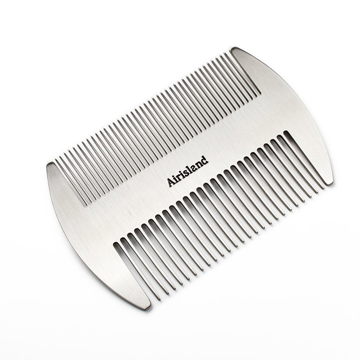 Airisland Dual Action Stainless Steel EDC Credit Card Size Wallet Comb AntiStatic Hair and Beard Comb for Men