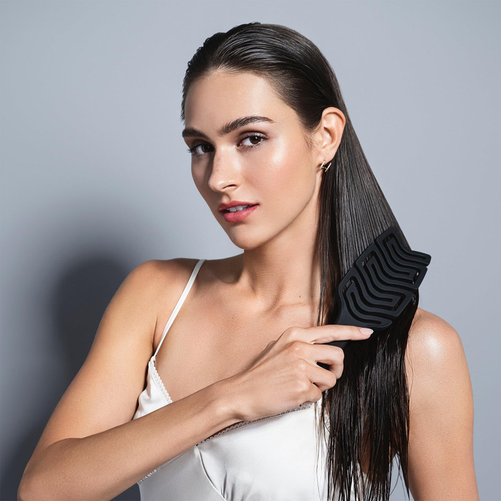 The Hair Edit Detangle Massage Brush Wet Dry Brush With Ergonomic Paddle Non Slip Grip Scalp Massager with Soft Flexible