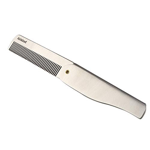 Airisland Folding Stainless Steel Bread Mustache Comb for Men