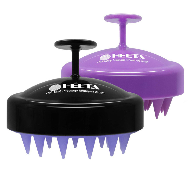 HEETA Scalp Massager Hair Growth 2Pack Soft Silicone Scalp Scrubber Shampoo Brush for Exfoliation Dandruff Removal Head
