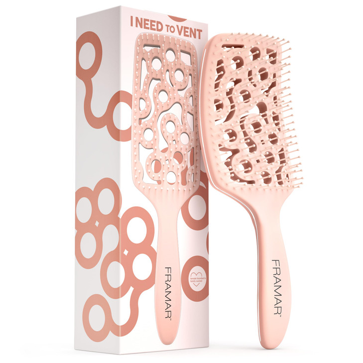 FRAMAR Professional Vented Hair Brush Curved Hair Brush For Blow Drying Wet Paddle Brush For Hair Vent Brush For Blow Dr