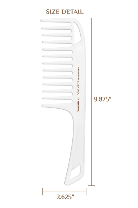 Cricket Ultra Smooth Coconut Detangler Comb Infused with Coconut Oil Keratin for FrizzFree Shine Ideal for Wet Dry Hair