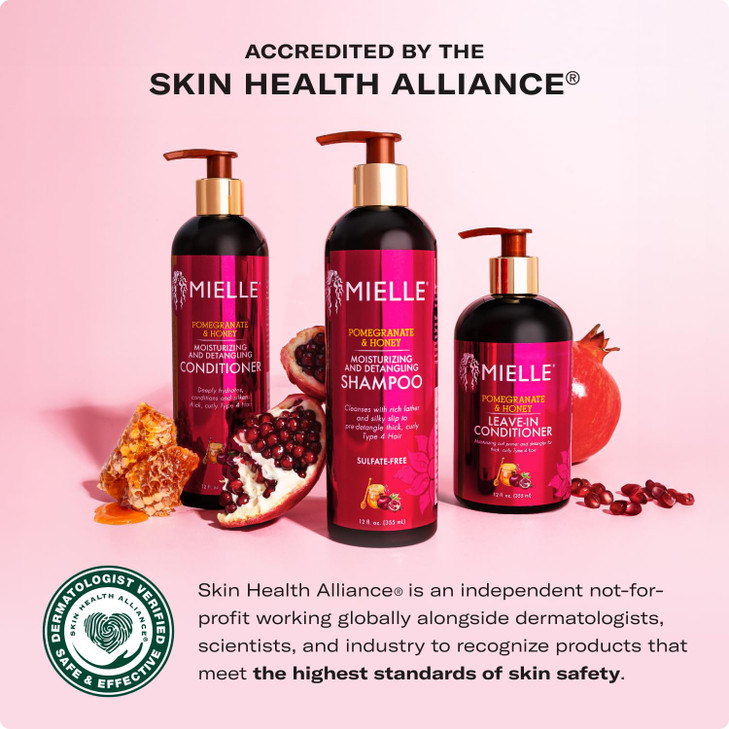 Mielle Organics Pomegranate Honey Curl Cream Coil Curl Defining Hair Cream for Type 4 Hair Hydrates Controls Frizz Condi