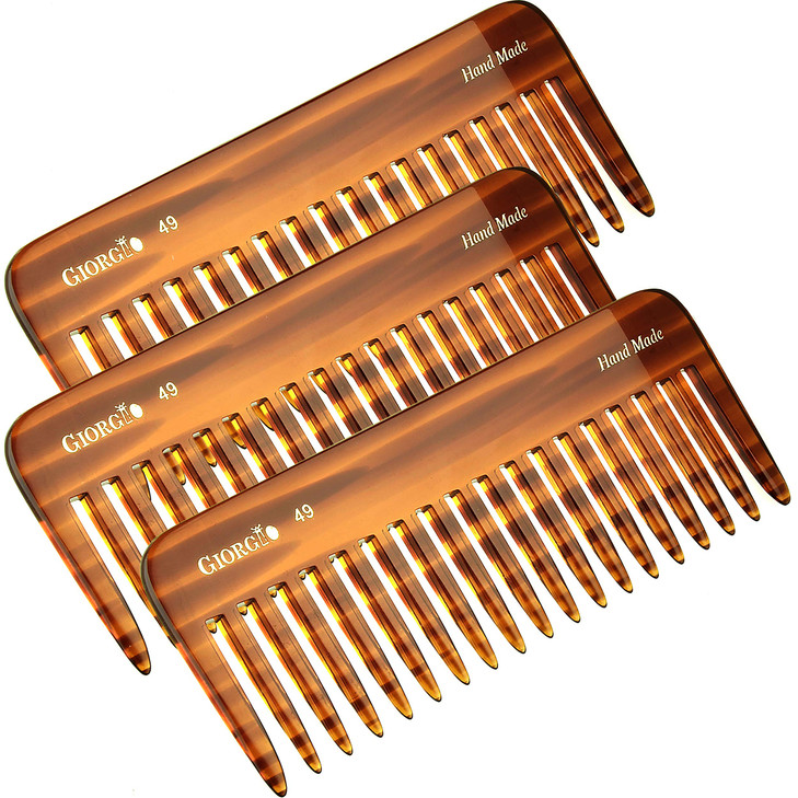 Giorgio G49 Large 575 Inch Hair Detangling Comb Wide Teeth for Thick Curly Wavy Hair Long Hairs Detangler Comb For Wet a