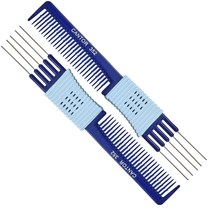 Lift Teasing Comb and Hair Pick Stainless Steel Detangler Gripper Anti Static Comb for All Hair Types By Cantor