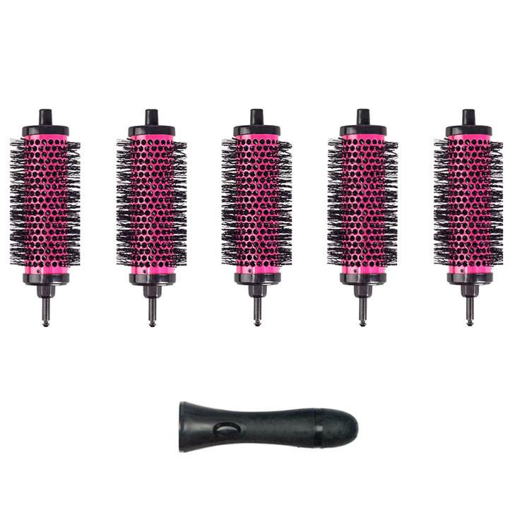 LIGICKY Blowout Brush Set with 19 Detachable Barrels Round Brushes Hair Styling Tool 1 Handle 5 Barrels Small