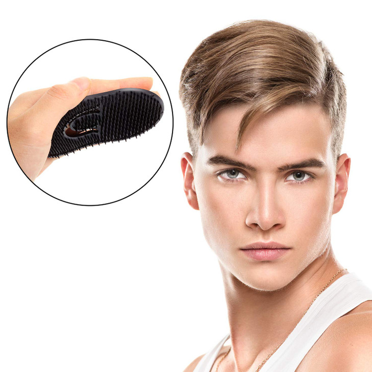 Boao 6 Packs Soft Portable Pocket Palm Combs Shampoo Comb Massager Hair Brush Scalp Massager BrushBlack
