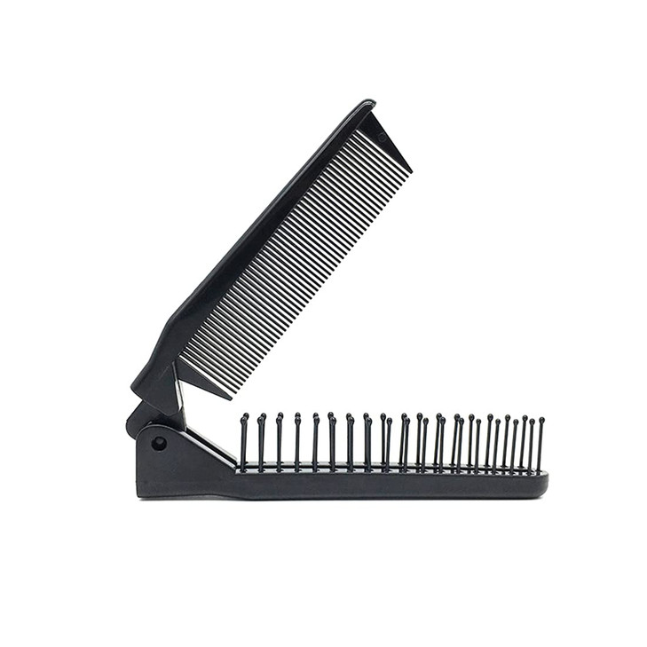 Louise Maelys Portable Travel Folding Hair Brush Compact Pocket Double Headed Antistatic Comb