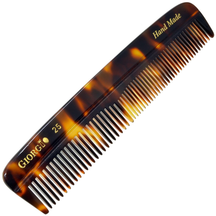 Giorgio G25 FineTooth and WideTooth Pocket Comb Hair Styling Comb for Men and Women Handmade Beard Combs for Men Barber