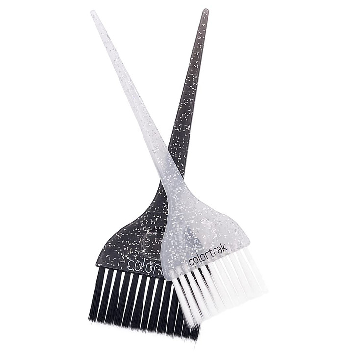 Colortrak Galaxy Glitter 2 Piece Hair Brush Set for Highlighting and Coloring Hair Sections Includes 1 25 Inch Wide Cele