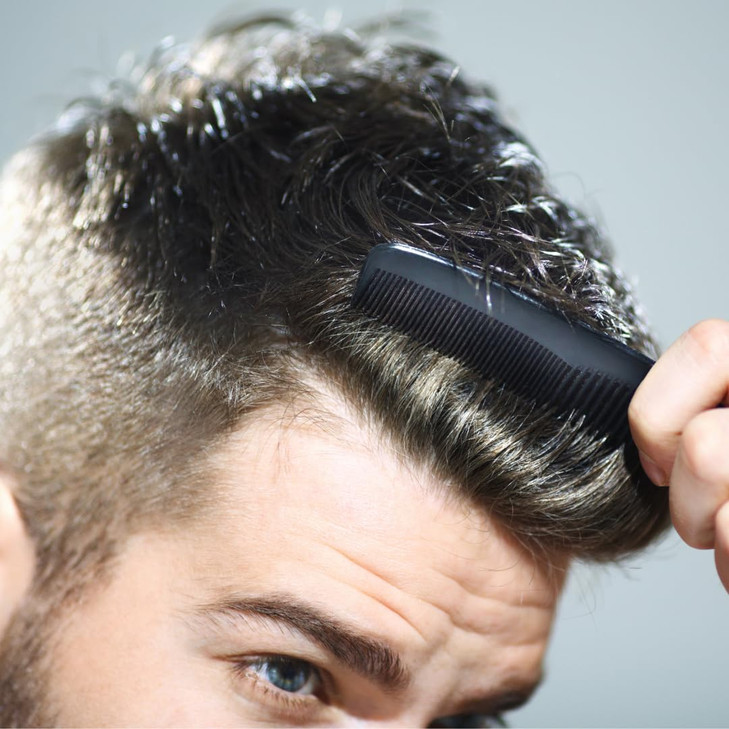 GENTS 5 Pack Pocket Comb Black Unbreakable Round Teeth Course Fine Pocket Beard Mustache Combs for Mens Hair Sideburns T