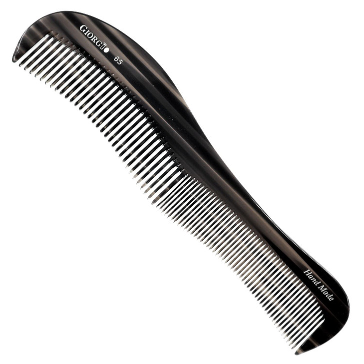 Giorgio G65 Contour Comb Fine Tooth Wide Tooth Comb for Thick Thin Hair for Men Women Kids Saw Cut Handmade Hand Polishe