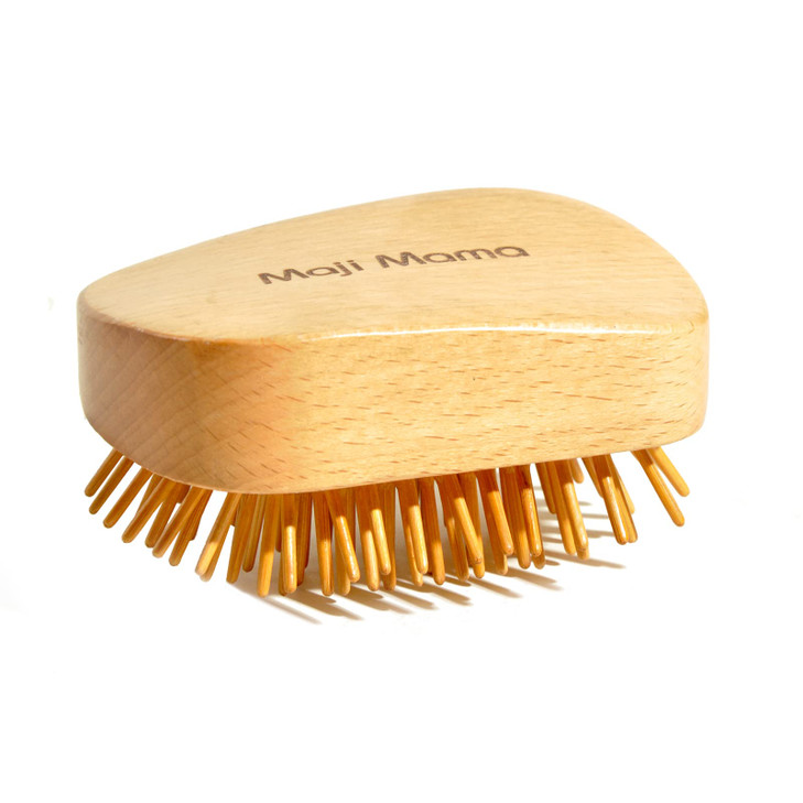 Maji Mama Handmade Natural Wooden Hair Brush Hairbrush with Bamboo Pins Massage Scalp Detangling All Hair Types For Hair
