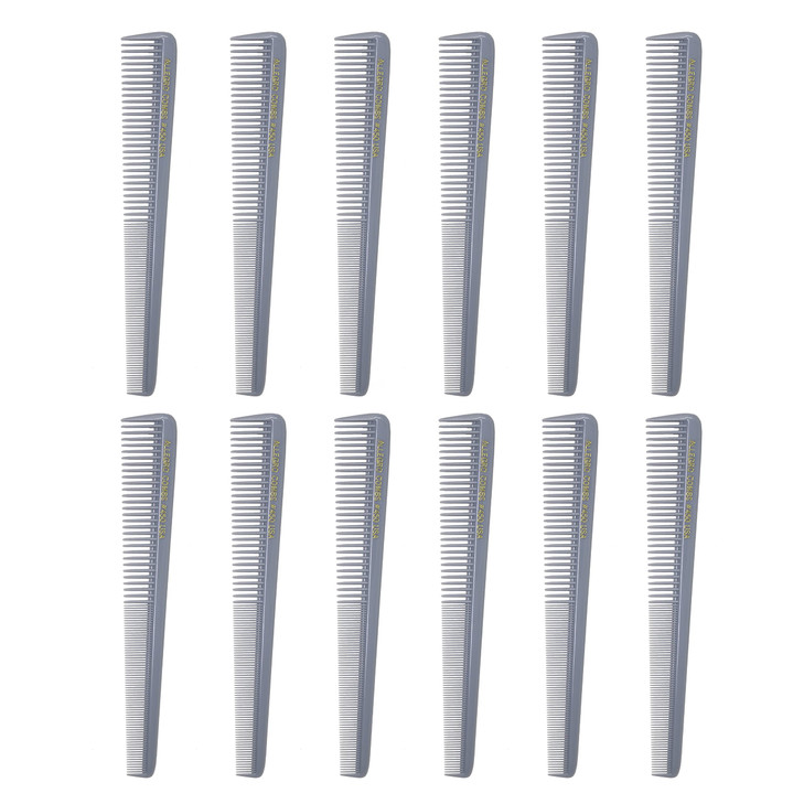 Allegro Combs 450 Tapered Barber Hair Cutting Comb Professional Stylist Comb for Men Women 12Pack GREY