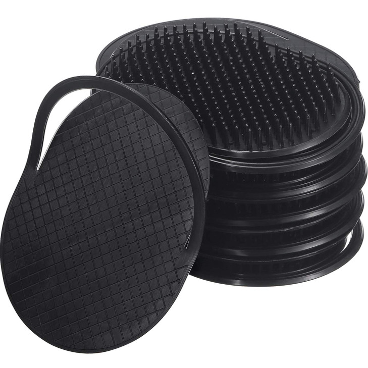 BBTO 12 Pieces Soft Portable Pocket Palm Combs Shampoo Comb Massager Hair Brushes Scalp Massager Hand Brush for Men Pets
