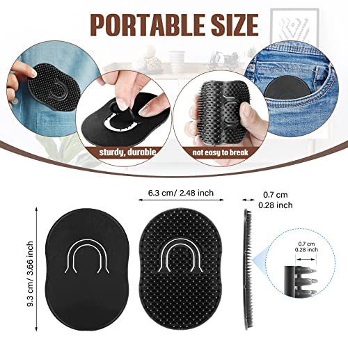 Boao 12 Packs Hand Combs Pocket Brush Finger Palm Combs for Men Portable Soft Pocket Palm Hair Brush Scalp Massage for H