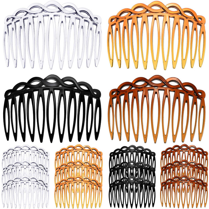 WILLBOND 16 Pieces Women Hair Comb Accessories French Hair Side Combs Plastic Twist Decorative Comb Clips for Women Brid