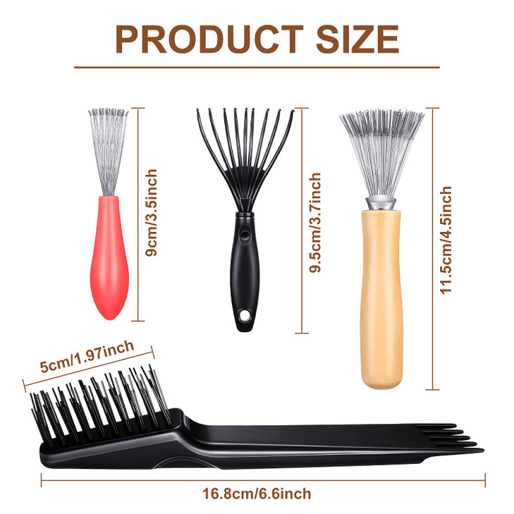 5Piece Comb Cleaner Set Rake Brush and Tool for Removing Hair Dust from Different Combs Ideal for Home and Salon Use