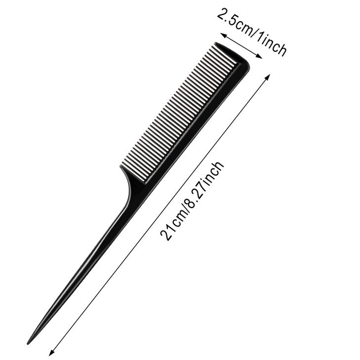 Boao 12 Pack Rat Tail Comb Styling Plastic Anti Static Heat Resistant Tail Comb for All Hair Types Fine Tooth for Men an