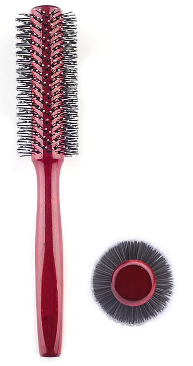 Small Round Hair Brush for Blow Drying With Soft Nylon Bristles 16 Inch for Short or Medium Curly HairRed