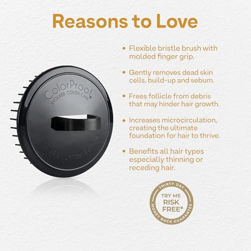 Colorproof Scalp Brush for Thinning Hair Scalp Exfoliator Brush for ThickerLooking Hair Encourages Hair Growth Removes B