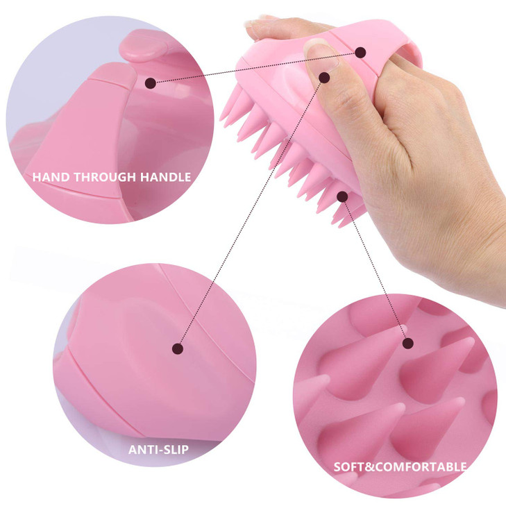 3 Pcs Silicone Scalp Massager Shampoo Brush Handheld Scalp Scrubber Cleansing Brush for Shower