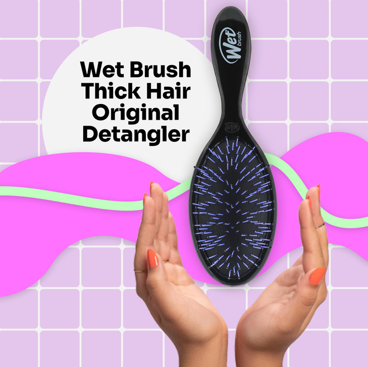 Wet Brush Thick Hair Detangling Brush Black UltraSoft IntelliFlex Bristles Glide Through Tangles With Ease PainFree Deta