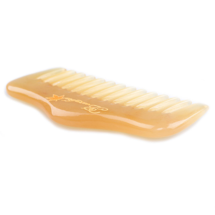 Breezelike Pocket Beard Comb for Men No Static Natural Sheep Horn Wide Tooth Comb Handmade Mini Grooming Massage Comb wi