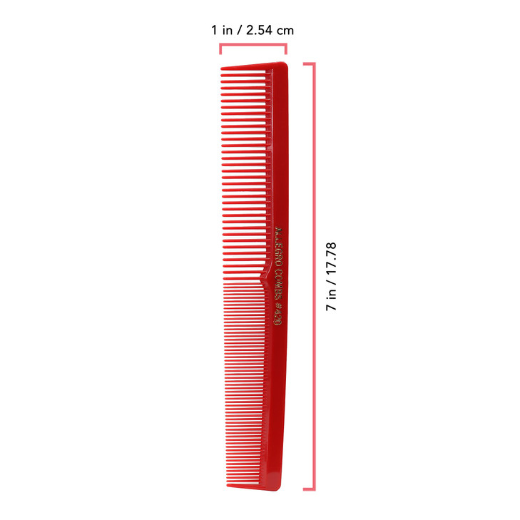 Allegro Combs 420 Nitrile Rubber Hair Combs Set 12 Pk Red Professional Grade Disinfectable Traditional Barber Comb Size