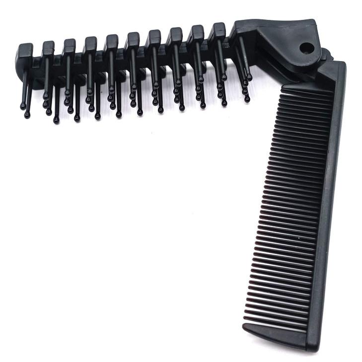 KEAIYYJ Travel Comb Brush Combo Folding Foldable Collapsible Small Mini Purse Pocket Size Portable Hair Women Men