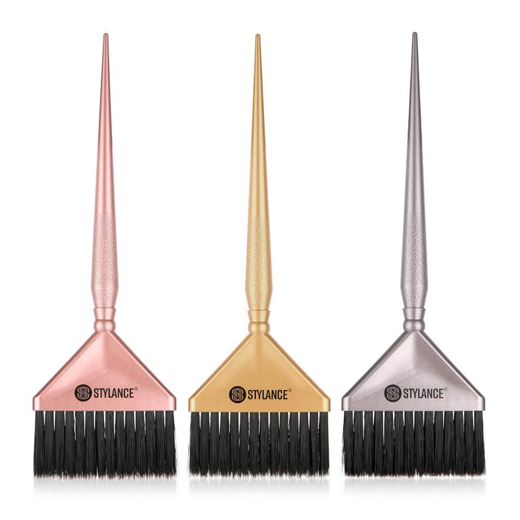3 Pieces Hair Color Tool Set Brush Kit for Salon DIY Hair Coloring Silver Rose Gold Gold