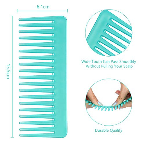 Patelai Wide Tooth Comb Large Hair Detangling Comb for Curly Wet Dry Hair No Handle Detangler AccessoriesWhite Cyan