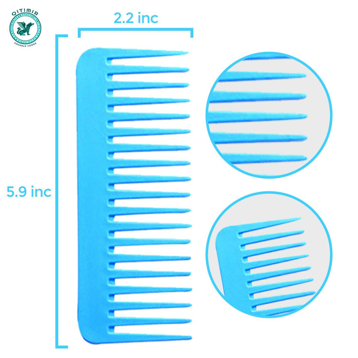 QITIMIR 5 Pcs Large Hair Detangling Comb Set Wide Tooth for Curly Wet Dry Combs for Women Men KidsShampoo Styling No Han