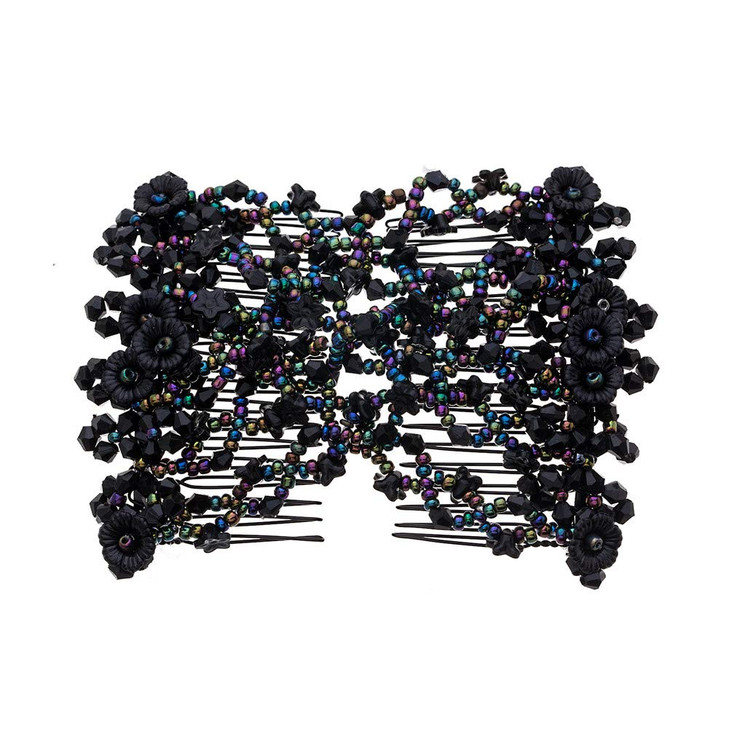 LOVEF 3pcs Elastic Double Hair Comb Clips Stretchy Fashion Magic Hairpins Headbands for Stylish Hairstyles