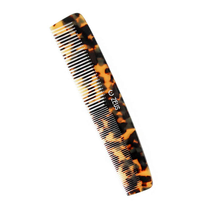ZEUS 75 Large Hair Comb for Men Handcrafted SawCut Design with NonStatic Material for Smooth TangleFree Styling Tortoise