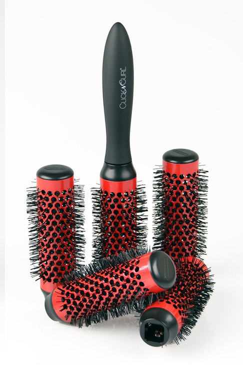 Click n Curl Blowout Brush Set of 5 Barrels Universal Handle Round Brush Set for Blowouts Hairstyling Beauty Tools Small