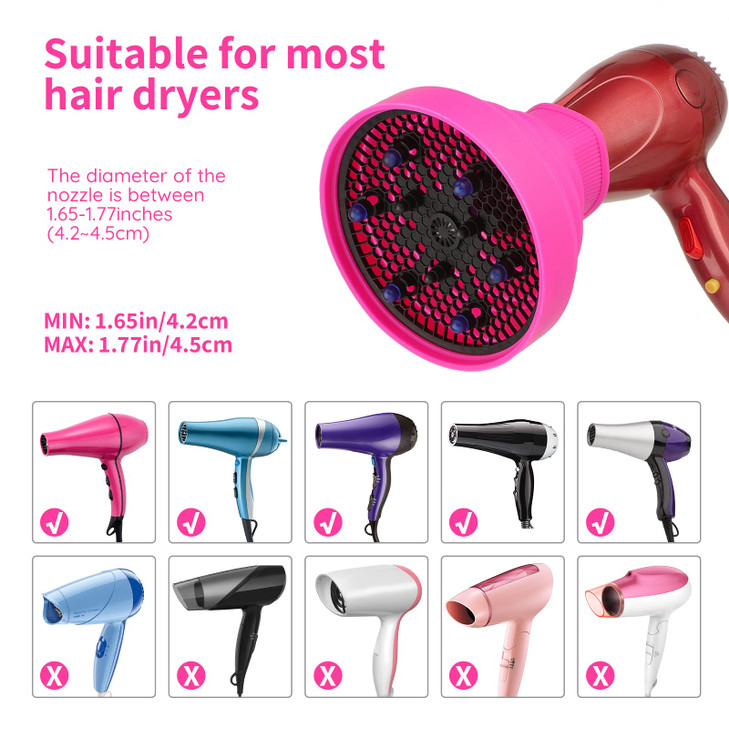 Segbeauty Travel Foldable Hair Diffuser Collapsible Portable Hair Diffuser Easy for Natural Fine Thick Hair Universal Bl