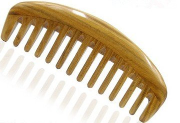 Myhsmooth Gsbywt Wide Tooth Wood Handmade Natural Green Sandalwood No Static Comb with Aromatic Scent for Detangling Cur