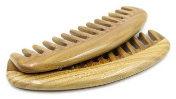 Myhsmooth Gsbywt Wide Tooth Wood Handmade Natural Green Sandalwood No Static Comb with Aromatic Scent for Detangling Cur