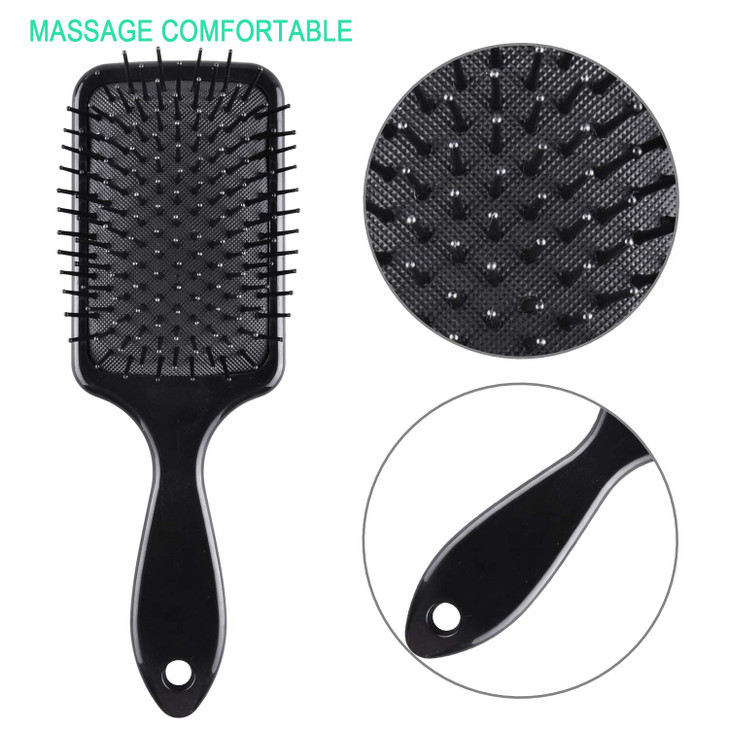 SIQUK 6 Pieces Hair Brush Comb Set Paddle Brush Detangle Hair Brush and Black Combs for Men and Women Wet Dry Curly and