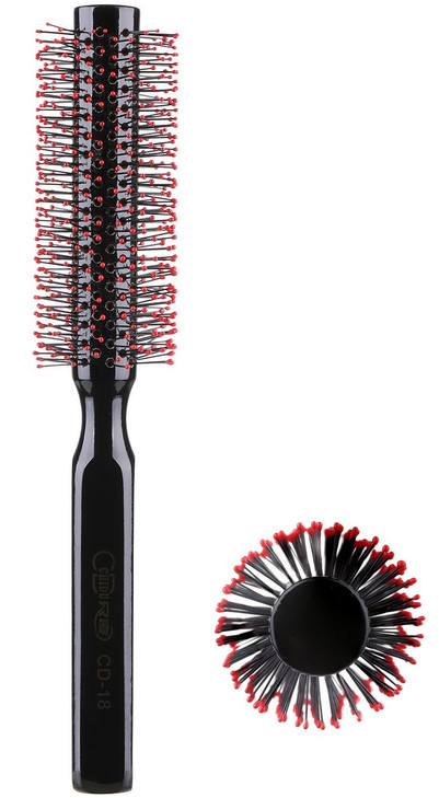 PERFEHAIR Small Round Hair Brush for Blow Drying with Soft Nylon BristlesWooden Handle 15 inch