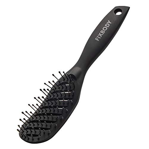 FIXBODY Curved Vent Hair Brush for Blow Drying Styling and Solon Detangling Hair Brush for Short Thick Tangles Hair Both